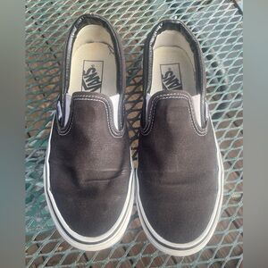 Vans Black Canvas Slip-Ons - Men’s Size 6